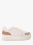 KG Kurt Geiger Lighter Faux Teddy Platform Trainers, White/Multi