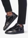 Kurt Geiger London Regan Leather Metallic Trainers, Black