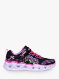 Skechers Kids' Retro Hearts Light Up Trainers, Black/Multi