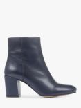 Jones Bootmaker Neptune 3 Leather Heeled Ankle Boots, Navy