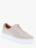 Jones Bootmaker Fernanda 2 Textured Leather Slip-On Trainers, Sand