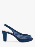 Paradox Lonson Levinia Embellished Mesh Slingback Courts, Navy