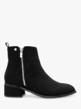 Paradox London Ainsley Microsuede Zip Ankle Boots, Black