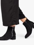 Paradox London Ainsley Microsuede Zip Ankle Boots, Black