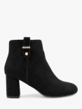 Paradox London Billie Microsuede Heeled Ankle Boots, Black