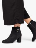 Paradox London Billie Microsuede Heeled Ankle Boots, Black