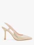 Paradox London Celia Embellished Pointed Slingback Courts, Champagne