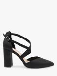 Paradox London Felicia Wide Fit Shimmer Cross Strap Block Heeled Sandals, Navy