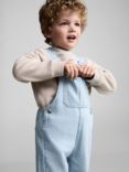 Mango Kids' Marti Straight Denim Dungarees, Light Blue