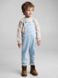 Mango Kids' Marti Straight Denim Dungarees, Light Blue