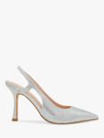 Paradox London Celia Embellished Pointed Slingback Courts, Silver