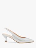 Paradox London Cordelia Embellished Pointed Slingback Courts, Silver