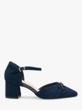 Paradox London Farina Wide Fit Microsuede Pointed Block Heel Sandals, Navy