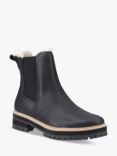 ONLY Bennet 1 Water Resistant Leather Fur Lined Chelsea Boots, Black