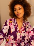 Cyberjammies Hazel Floral Print Pyjama Top, Purple