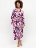 Cyberjammies Hazel Floral Long Dressing Gown, Dark Purple