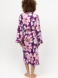 Cyberjammies Hazel Floral Long Dressing Gown, Dark Purple