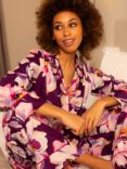 Cyberjammies Hazel Floral Print Pyjama Bottoms, Purple