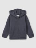 Reiss Kids' Vark Zipped Hoodie, Steel Blue