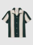 Reiss Kids' Alton Stripe Shirt, Dark Green