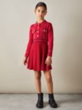 Reiss Kids' Sapna Pleated Shirt Dress, Red