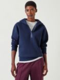 HUSH Thalia Popper Detail Hoodie, Navy