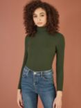 Yumi Ribbed Roll Neck Jumper, Green