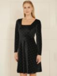 Yumi Velvet Diamante Dress, Black