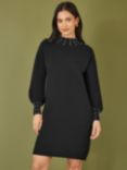 Yumi Pearl Knit Jumper Dress, Black