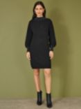 Yumi Pearl Knit Jumper Dress, Black