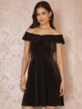 Yumi Velvet Bow Dress, Black