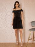 Yumi Velvet Bow Dress, Black