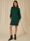 Yumi Pearl Knit Jumper Dress, Green