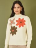 Yumi Flowers Jumper, Ivory