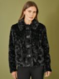 Yumi Faux Fur Jacket, Black