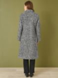 Yumi Boucle Longline Overcoat, Grey/Multi