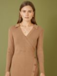 Yumi Knitted Midi Dress, Brown