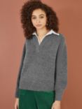 Yumi Collar Knit Jumper, Grey