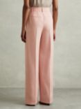 Reiss Petite Billie Wide Leg Pleated Trousers, Pink