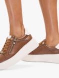 Carvela Jive Zip Detail Flatform Trainers, Tan