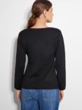 Monsoon Saf Asymmetric Button Cardigan, Black