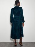 Monsoon Lisa Velvet Dress, Peacock