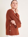 Monsoon Luci Button Side Jumper, Brown