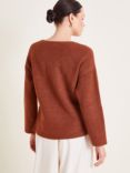 Monsoon Luci Button Side Jumper, Brown