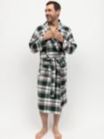 Cyberjammies Forrest Check Long Dressing Gown, Green