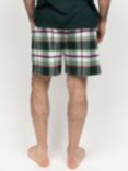 Cyberjammies Brushed Check Pyjama Shorts, Green/Multi