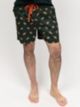 Cyberjammies Forrest Fox Print Pyjama Shorts, Green