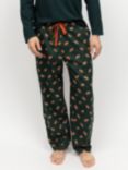 Cyberjammies Forrest Fox Print Pyjama Bottoms, Green