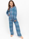 Minijammies Cotton Check Pyjama Set, Blue/Multi