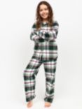 Minijammies Kids' Check Cotton Pyjama Set, Green